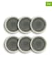 Ogo Living 6-delige set: dinerborden wit/grijs - Ø 22 cm