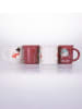 Villa d´Este 4-delige set: mokken wit/rood - 90 ml
