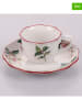 Villa d´Este 6er-Set Kaffeetasse in Weiß/ Grün - 100 ml