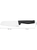 Fiskars Santoku-Messer "Hard Edge" in Schwarz - (H)29 cm