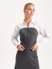 BGN Bluse in Anthrazit/ Weiß
