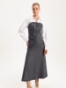 BGN Bluse in Anthrazit/ Weiß