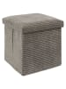 THE HOME DECO FACTORY Hocker w kolorze szarobrązowym ze schowkiem - 38 x 38 x 38 cm