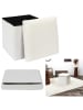THE HOME DECO FACTORY Hocker w kolorze beżowym ze schowkiem - 38 x 38 x 38 cm