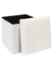 THE HOME DECO FACTORY Hocker w kolorze beżowym ze schowkiem - 38 x 38 x 38 cm