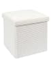 THE HOME DECO FACTORY Hocker w kolorze beżowym ze schowkiem - 38 x 38 x 38 cm