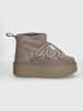 INUIKII Leder-Winterboots "Classic Low Platform" in Grau