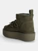 INUIKII Leder-Winterboots "Classic Low Platform" in Khaki
