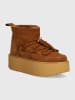 INUIKII Skórzane botki zimowe "Classic Low Platform" w kolorze brązowym
