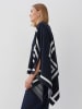 Someday Poncho donkerblauw/wit
