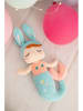 Crochetts 2-delige set: benendeken met pop "Doll Lili" blauw