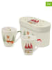 ppd 2er-Set: Jumbotassen "Snowflakes" in Creme/ Orange - 350 ml