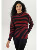 Aniston Pullover in Schwarz/ Bordeaux