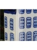 Kersten 2-delige set: kerstballen "Canal House" wit/blauw - (H)9 cm