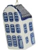 Kersten 2-delige set: kerstballen "Canal House" wit/blauw - (H)9 cm