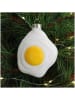 Kersten 4-delige set: kerstballen wit/geel - (H)10 cm