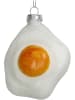 Kersten 4-delige set: kerstballen wit/geel - (H)10 cm