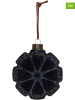 Kersten 2-delige set: kerstballen zwart - (B)10 x (H)10 x (D)5 cm