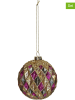 Kersten 2-delige set: kerstballen goudkleurig/paars/cyaan - Ø 8 cm