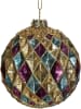 Kersten 2-delige set: kerstballen goudkleurig/paars/cyaan - Ø 8 cm