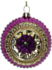 Kersten 2er-Set: Christbaumkugeln in Lila/ Gold - (B)9 x (H)9 x (T)6 cm