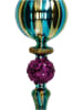 Kersten 2-delige set: kerstballen "Icicle" paars/cyaan/goudkleurig - (H)23 cm