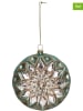 Kersten 2-delige set: kerstballen cyaan/goudkleurig - (B)12 x (H)13 x (D)5 cm