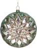 Kersten 2-delige set: kerstballen cyaan/goudkleurig - (B)12 x (H)13 x (D)5 cm