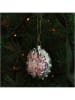 Kersten 2-delige set: kerstballen cyaan/lichtroze - (B)8 x (H)9 x (D)3 cm