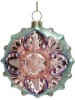 Kersten 2-delige set: kerstballen cyaan/lichtroze - (B)8 x (H)9 x (D)3 cm