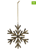 Kersten 4-delige set: decoratieve hangers ''Snowflake'' goudkleurig/zwart - Ø 13 cm