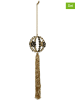 Kersten 4-delige set: decoratieve hangers goudkleurig/zwart - (H)23 x Ø 6 cm