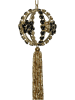 Kersten 4-delige set: decoratieve hangers goudkleurig/zwart - (H)23 x Ø 6 cm