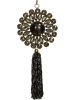 Kersten 4-delige set: decoratieve hangers ''Flower'' zwart - (L)16 x (B)7 cm