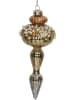 Kersten 2-delige set: kerstballen ''Icicle'' goudkleurig - (B)6 x (H)14 x (D)6 cm