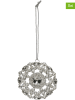 Kersten 4-delige set: decoratieve hangers ''Broche'' zilverkleurig - Ø 8 cm