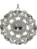 Kersten 4-delige set: decoratieve hangers ''Broche'' zilverkleurig - Ø 8 cm