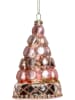 Kersten Kerstbal ''Macaron'' lichtroze/goudkleurig - (H)13,3 cm