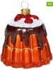 Kersten 2-delige set: kerstballen ''Pudding'' bruin - (H)6,5 cm