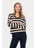 SAINT TROPEZ Pullover in Schwarz/ Sand