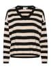 SAINT TROPEZ Pullover in Schwarz/ Sand