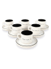 Hermia 6er-Set: Kaffeetassen in Weiß/ Schwarz - 184 ml