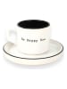Hermia 6er-Set: Kaffeetassen in Weiß/ Schwarz - 184 ml
