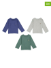 GAP 3-delige set: longsleeves blau/grijs/groen