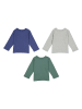 GAP 3er-Set: Longsleeve in Blau/ Grau/ Grün