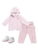 Steiff 3-delige outfit lichtroze/wit