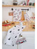 Butter Kings 2-delige set: theedoeken "Black trees" rood/zwart/wit - (L)70 x (B)50 cm