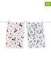Butter Kings 2-delige set: theedoeken "Christmas symbols" blauw/rood/- (L)70 x (B)50 cm