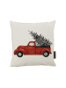 Butter Kings Kissenhülle "Christmas truck" in Rot/ Grün/ Weiß - (L)45 x (B)45 cm
