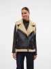 Vero Moda Kunstlederweste "Peggy" in Schwarz/ Beige